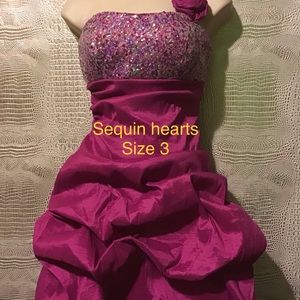 Sequin hearts bubble sequined dress size 3